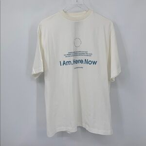 Active After Coffee Club Mindfulness graphic tee shirt cotton white blue new L